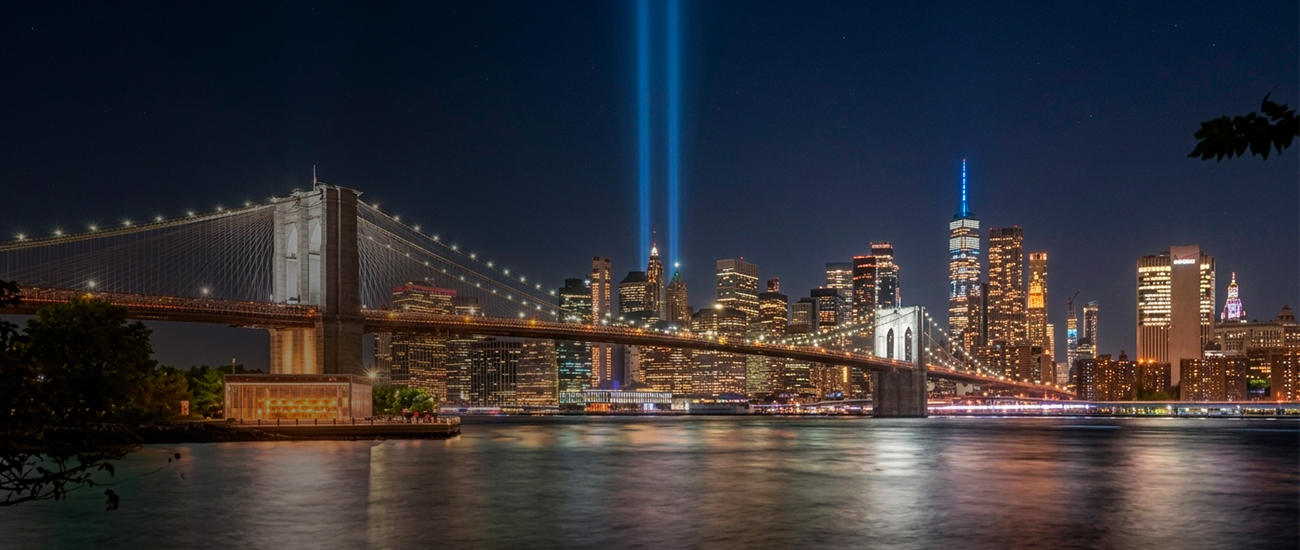 New York Skyline, 9/11 Tribute in Light installation