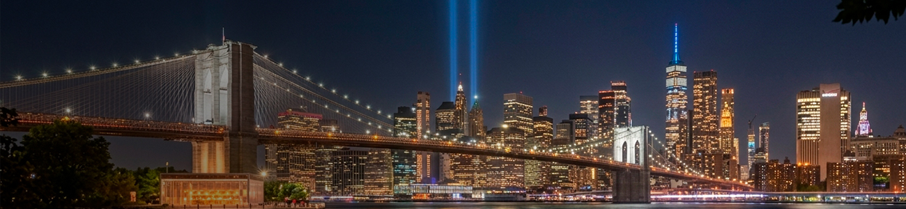 New York Skyline, 9/11 Tribute in Light installation